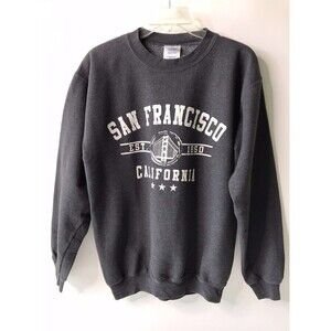 Vntg Gray San Francisco California Golden Gate Crewneck Sweatshirt Size Small